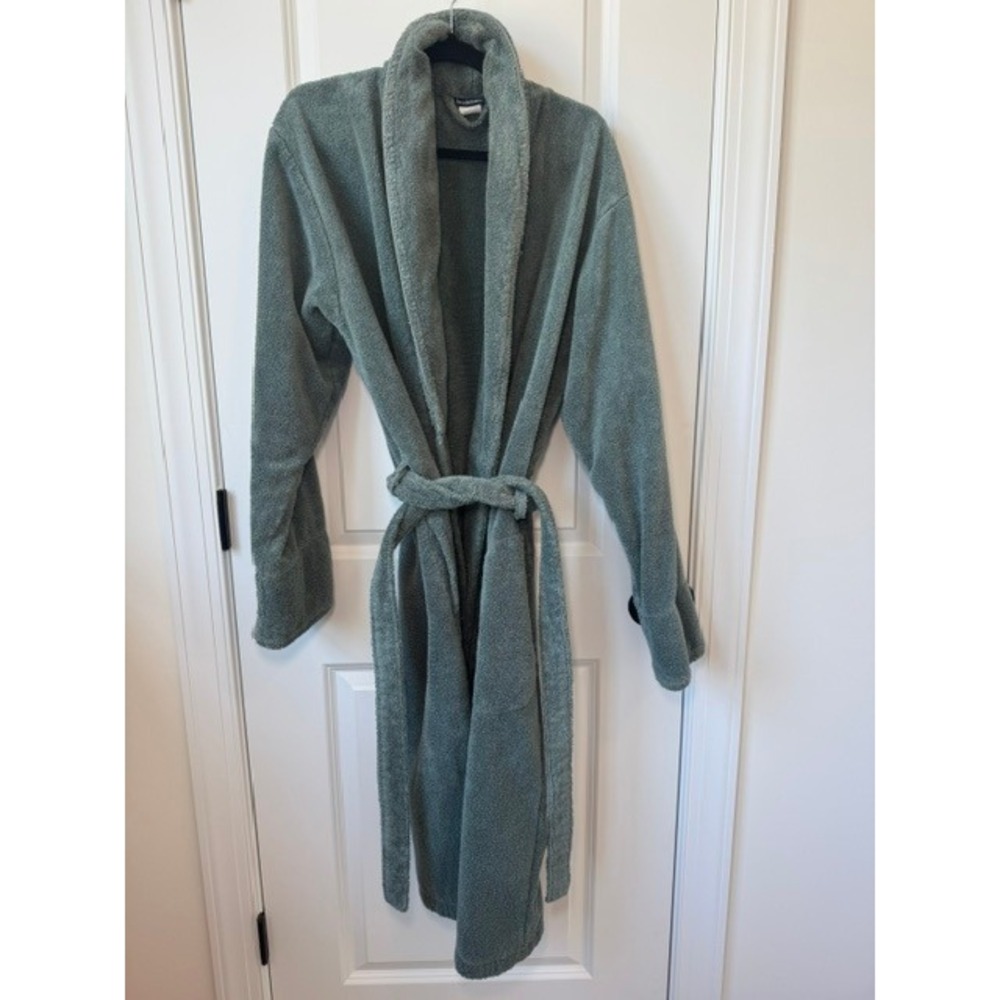 Brooklinen Super-Plush Robe Mens XL Sage Green Turkish Cotton Terry Cloth Luxury